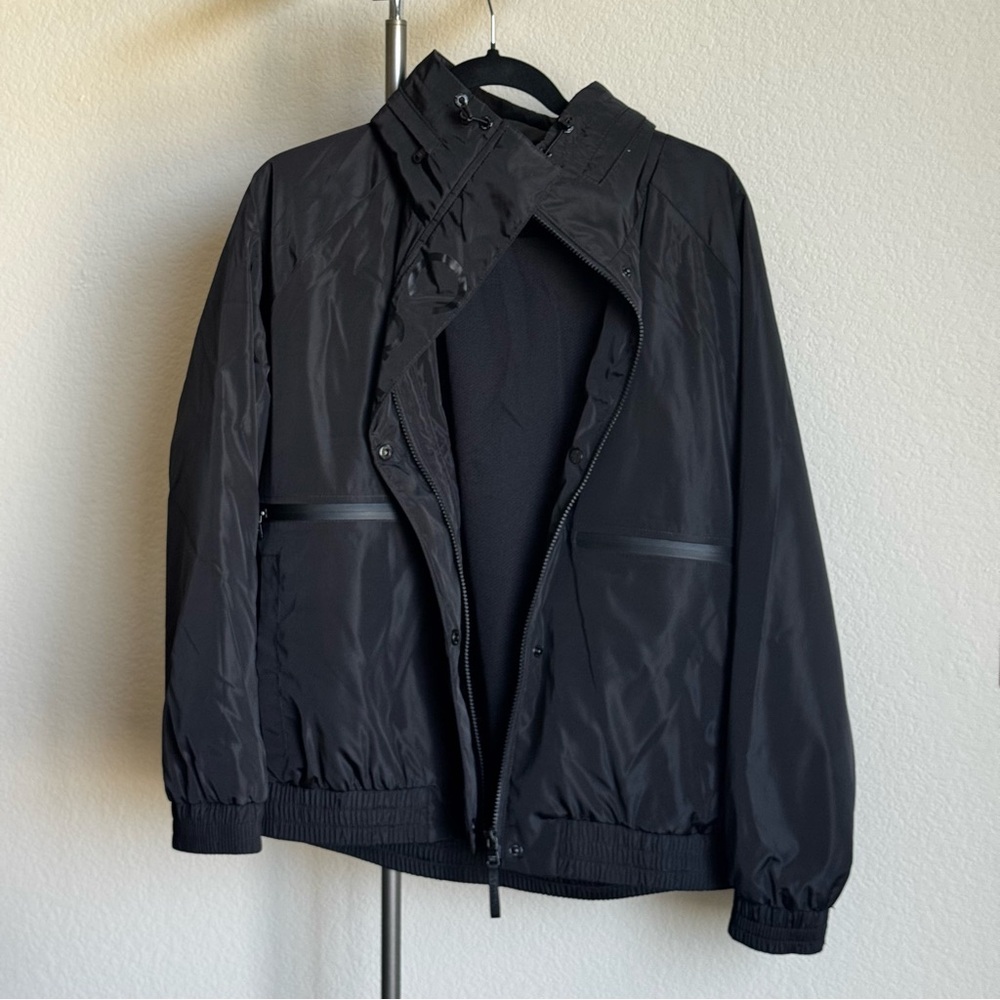 Calvin Klein Black Windbreaker Jacket with Elastic Cuffs